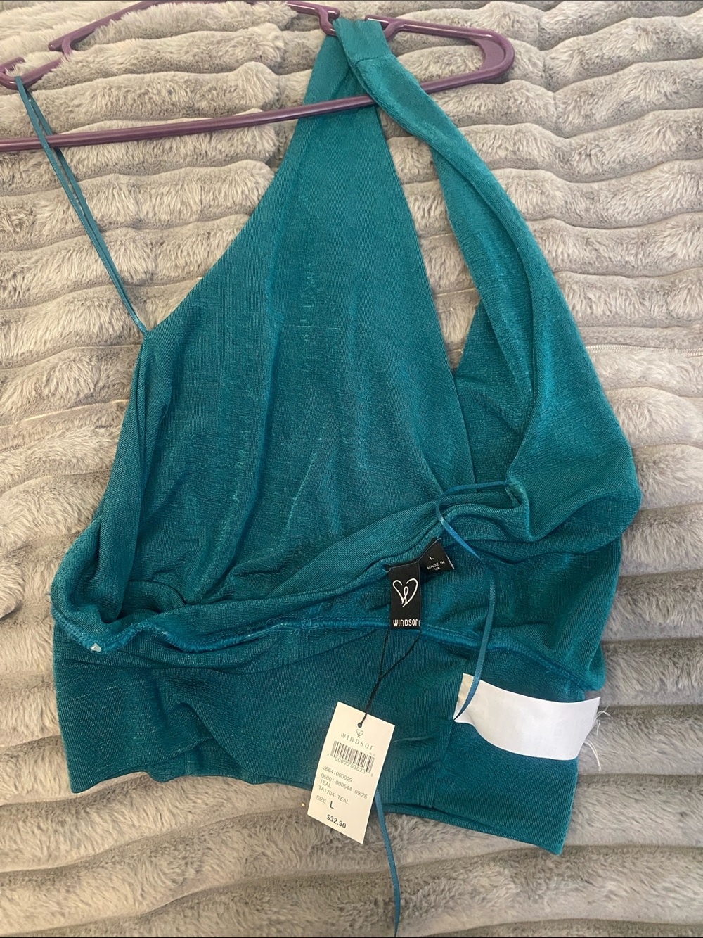 Windsor Teal Shimmery Halter Top